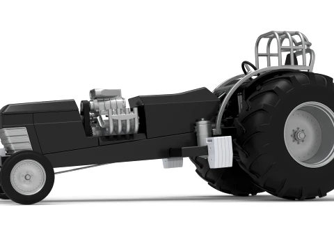 Vintage Pulling tractor Version 3 Scale 1 to 25 3D Print Model
