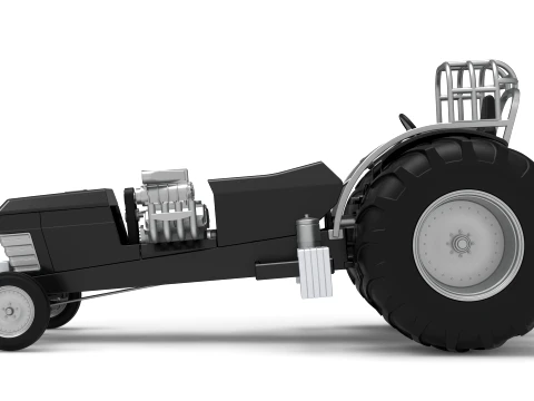 Vintage Pulling tractor Version 3 Scale 1 to 25 3D Print Model