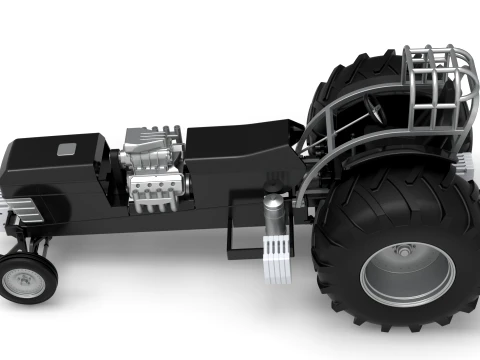 Vintage Pulling tractor Version 3 Scale 1 to 25 3D Print Model
