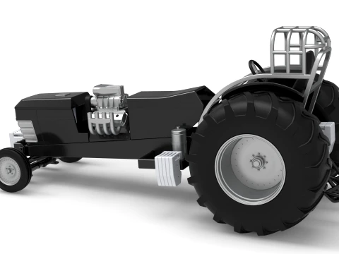 Vintage Pulling tractor Version 3 Scale 1 to 25 3D Print Model
