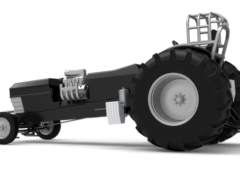 Vintage Pulling tractor Version 3 Scale 1 to 25 3D Print Model