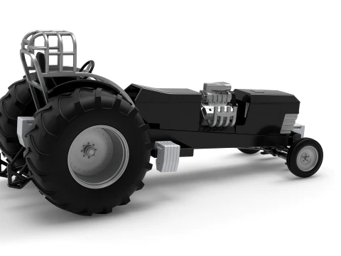 Vintage Pulling tractor Version 3 Scale 1 to 25 3D Print Model