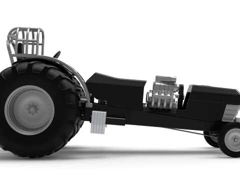 Vintage Pulling tractor Version 3 Scale 1 to 25 3D Print Model