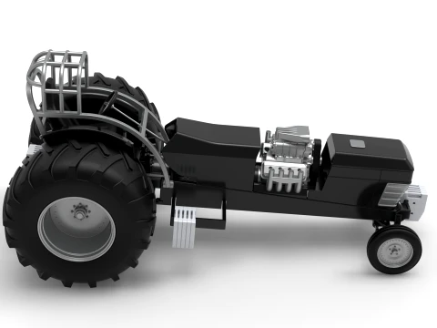 Vintage Pulling tractor Version 3 Scale 1 to 25 3D Print Model
