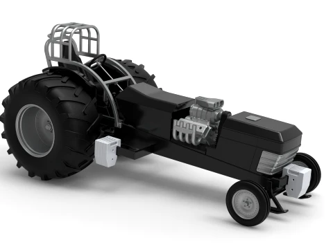 Vintage Pulling tractor Version 3 Scale 1 to 25 3D Print Model