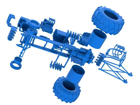 Vintage Pulling tractor Version 3 Scale 1 to 25 3D Print Model
