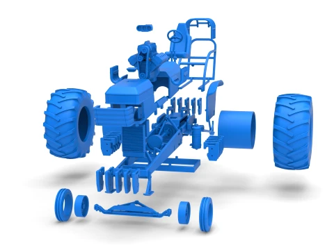 Vintage Pulling tractor Version 3 Scale 1 to 25 3D Print Model