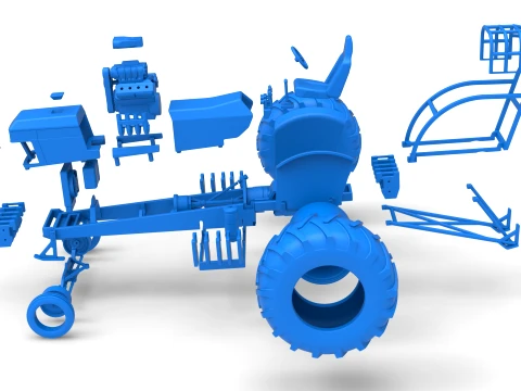 Vintage Pulling tractor Version 3 Scale 1 to 25 3D Print Model