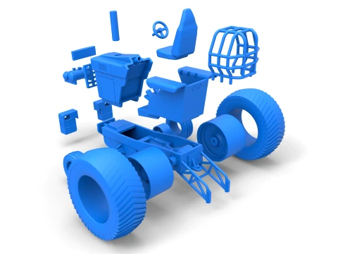 Fun short Pro Stock Pulling Tractor Version 1 Scale 1 to 25 3D Print Model