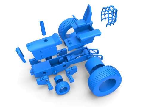 Fun short Pro Stock Pulling Tractor Version 2 Scale 1 to 25 3D Print Model