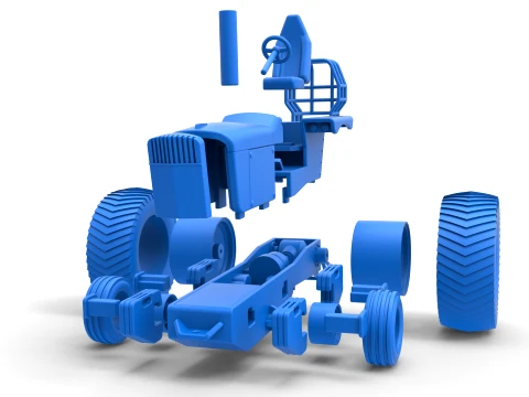 Fun short Pro Stock Pulling Tractor Version 2 Scale 1 to 25 3D Print Model