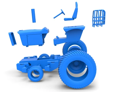 Fun short Pro Stock Pulling Tractor Version 2 Scale 1 to 25 3D Print Model