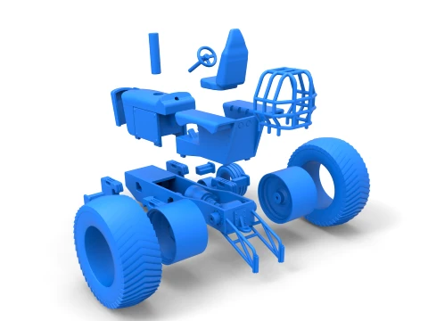 Fun short Pro Stock Pulling Tractor Version 2 Scale 1 to 25 3D Print Model