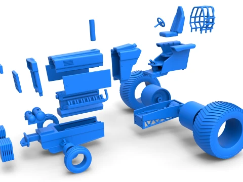 Pro Stock Pulling Tractor Version 1 Scale 1 to 25 3D Print Model