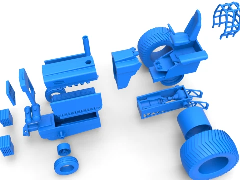 Pro Stock Pulling Tractor Version 1 Scale 1 to 25 3D Print Model