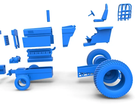 Pro Stock Pulling Tractor Version 1 Scale 1 to 25 3D Print Model
