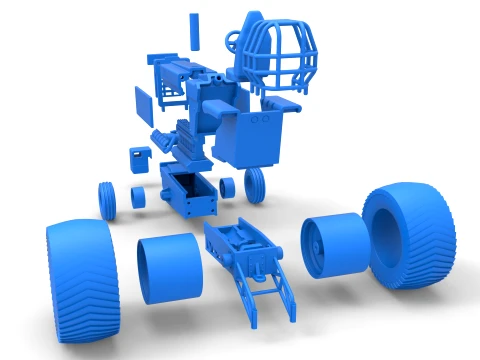 Pro Stock Pulling Tractor Version 1 Scale 1 to 25 3D Print Model