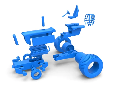Pro Stock Pulling Tractor Version 2 Scale 1 to 25 3D Print Model