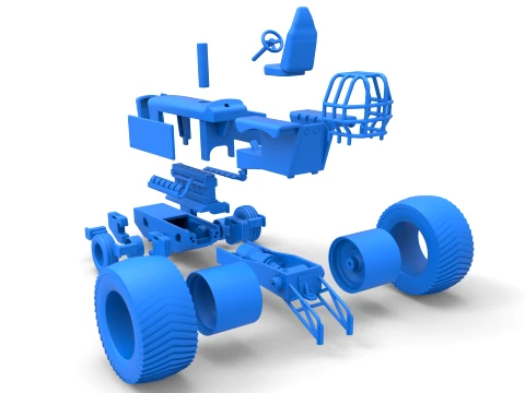 Pro Stock Pulling Tractor Version 2 Scale 1 to 25 3D Print Model