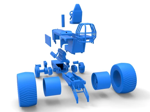 Pro Stock Pulling Tractor Version 2 Scale 1 to 25 3D Print Model