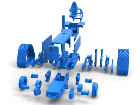 Pro Stock Pulling Tractor Version 3 Scale 1 to 25 3D Print Model