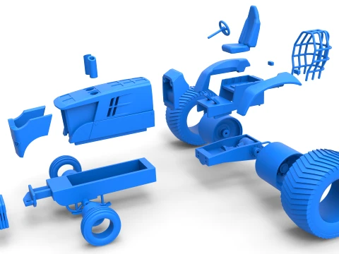 Pro Stock Pulling Tractor Version 4 Scale 1 to 25 3D Print Model