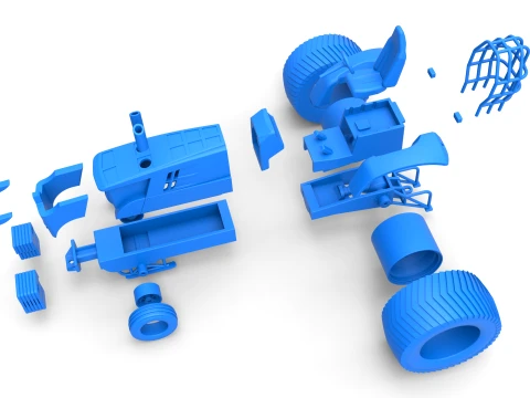 Pro Stock Pulling Tractor Version 4 Scale 1 to 25 3D Print Model