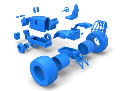 Pro Stock Pulling Tractor Version 4 Scale 1 to 25 3D Print Model