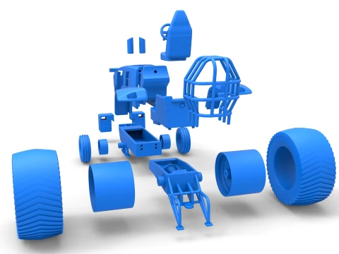 Pro Stock Pulling Tractor Version 4 Scale 1 to 25 3D Print Model