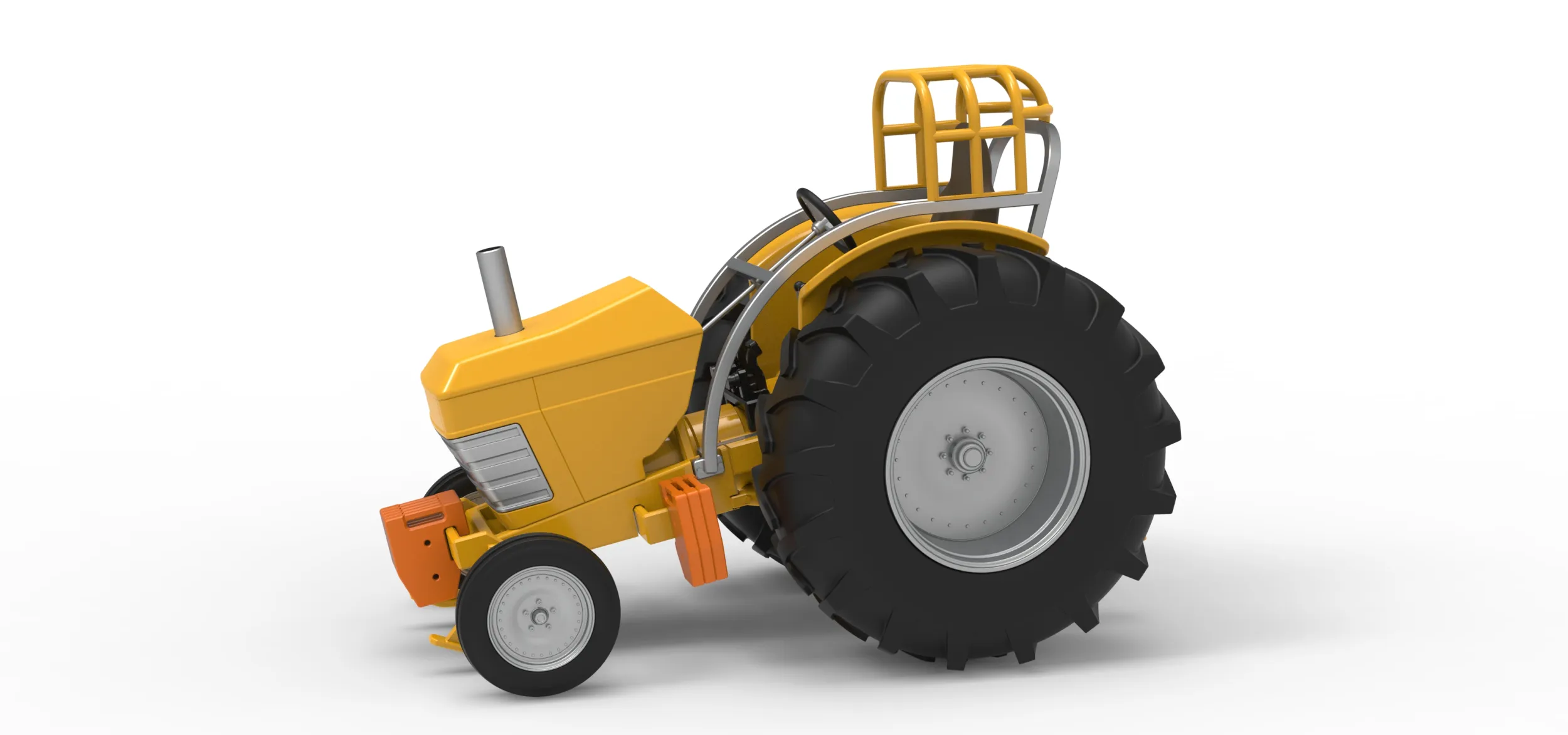 Fun Short Vintage Pulling tractor Scale 1 to 25 3D Print Model .c4d .max .obj .3ds .fbx .stl .blend 