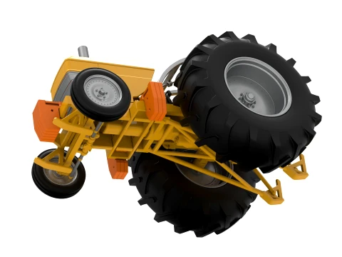 Fun Short Vintage Pulling tractor Scale 1 to 25 3D Print Model