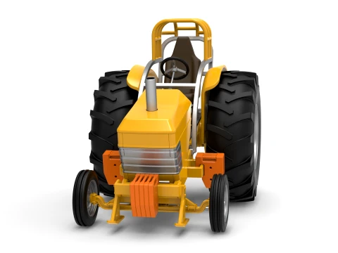 Fun Short Vintage Pulling tractor Scale 1 to 25 3D Print Model
