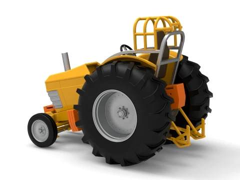 Fun Short Vintage Pulling tractor Scale 1 to 25 3D Print Model