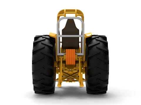 Fun Short Vintage Pulling tractor Scale 1 to 25 3D Print Model