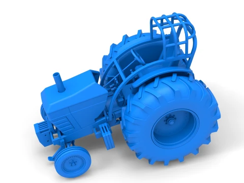 Fun Short Vintage Pulling tractor Scale 1 to 25 3D Print Model