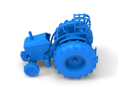 Fun Short Vintage Pulling tractor Scale 1 to 25 3D Print Model