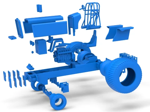 Pro Stock Pulling Tractor Version 5 Scale 1 to 25 3D Print Model