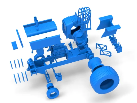 Pro Stock Pulling Tractor Version 5 Scale 1 to 25 3D Print Model