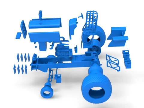 Pro Stock Pulling Tractor Version 5 Scale 1 to 25 3D Print Model