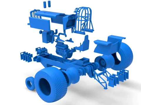 Pro Stock Pulling Tractor Version 5 Scale 1 to 25 3D Print Model