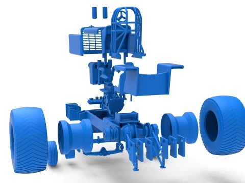 Pro Stock Pulling Tractor Version 5 Scale 1 to 25 3D Print Model