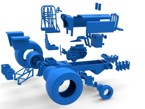 Pro Stock Pulling Tractor Version 5 Scale 1 to 25 3D Print Model