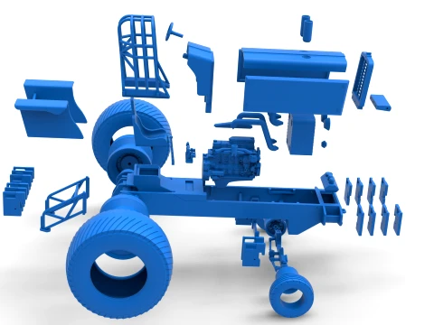 Pro Stock Pulling Tractor Version 5 Scale 1 to 25 3D Print Model