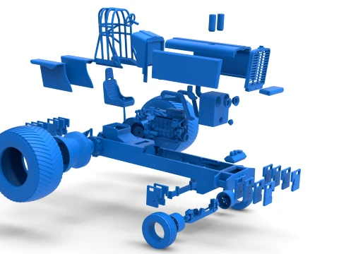 Pro Stock Pulling Tractor Version 5 Scale 1 to 25 3D Print Model