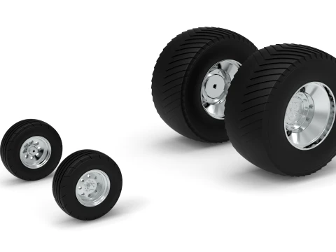 Set di ruote del trattore da traino Pro Stock versione 3 scala da 1 a 25 Modello di stampa 3D
