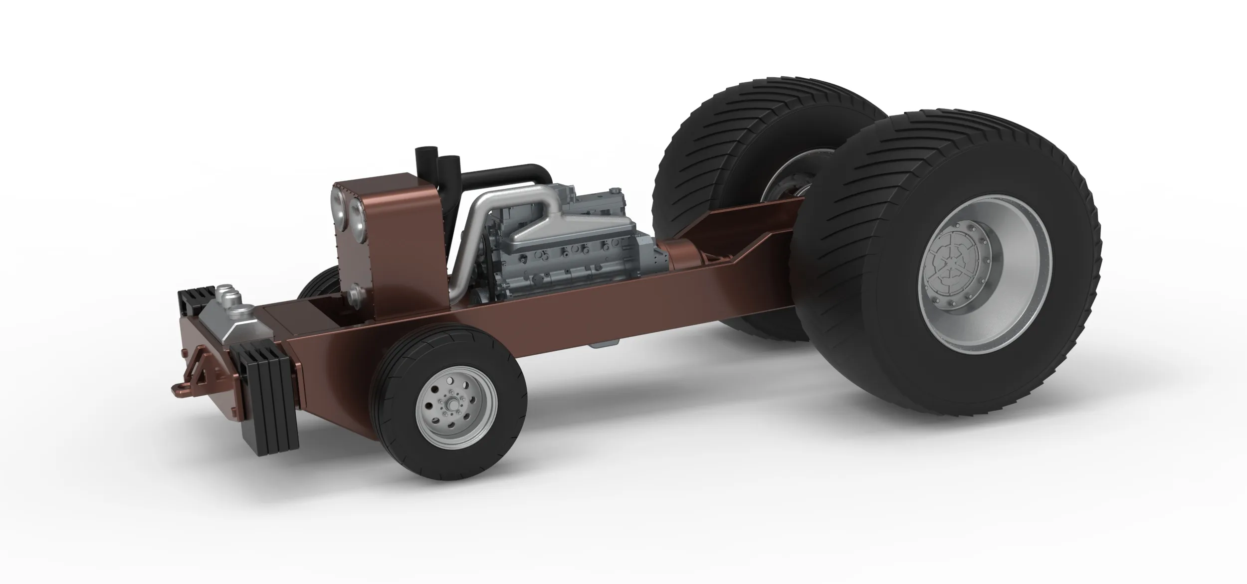 Pro Stock Pulling Tractor Base Scale 1 to 25 3D Print Model .c4d .max .obj .3ds .fbx .stl .blend 