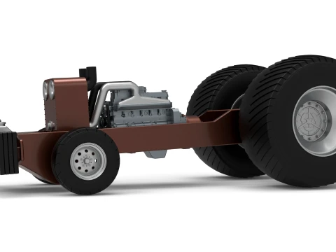 Pro Stock Pulling Tractor Base Scale 1 to 25 3D Print Model