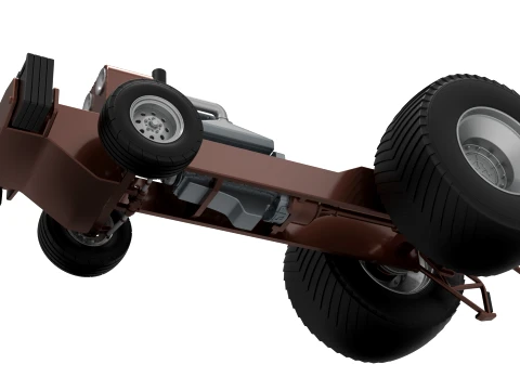 Pro Stock Pulling Tractor Base Scale 1 to 25 3D Print Model