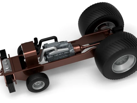 Pro Stock Pulling Tractor Base Scale 1 to 25 3D Print Model