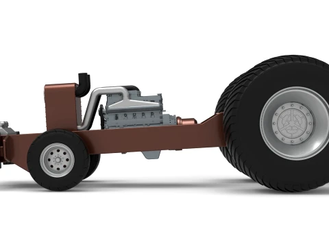 Pro Stock Pulling Tractor Base Scale 1 to 25 3D Print Model